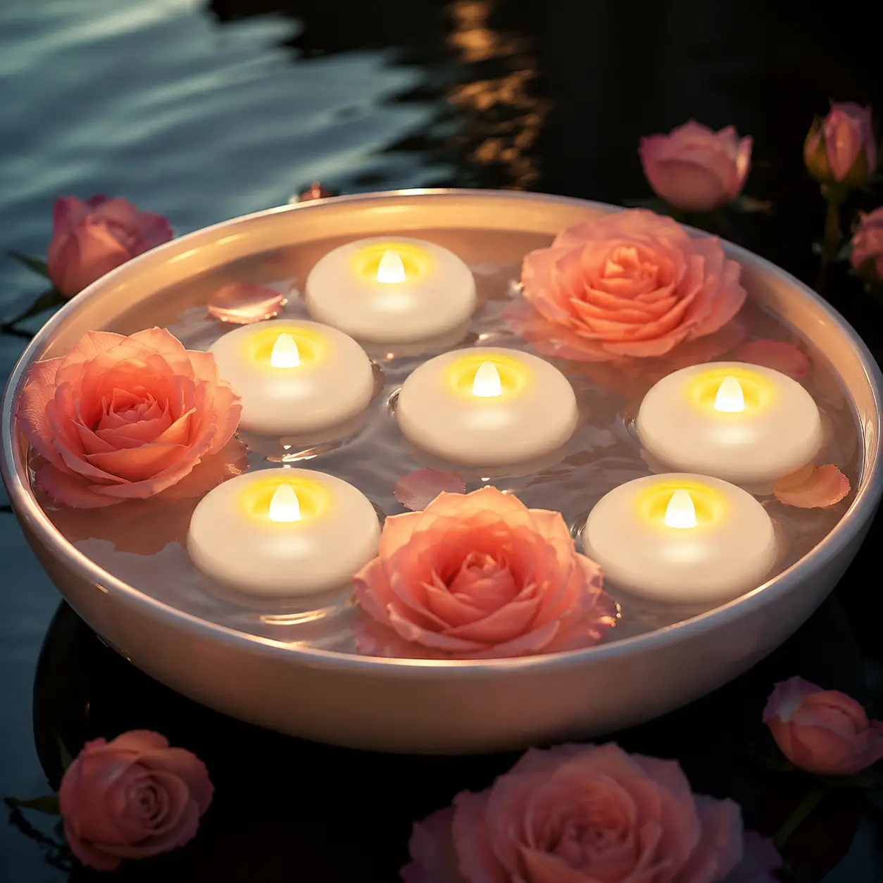 24-Pack 3” Waterproof Flameless LED Floating Tealights, 200-Hour White Battery-Operated Candles with Touch Control, for Cylinder Vases, Wedding Centerpieces, Party Lights, Restaurants After Dark Decor (Batteries Included), Pool Decor
