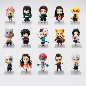 Demon Slayer Q Version 10cm Action Figures - Muichiro Tokito, Kanroji Mitsuri, Kamado Nezuko, Shinazugawa Sanemi, Shinazugawa Genya, Uzui Tengen, Tanjiro Kamado, Agatsuma Zenitsu, Hashibira Inosuke, Rengoku Kyoujurou, Giyuu Tomioka, Shinobu Kocho, Akaza