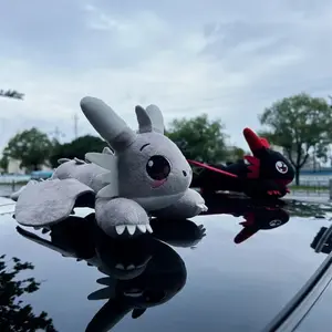 Plush Dragon Motorcycle Roof Decoration, Movable Wings, Car Exterior Hanging Ornament, Vehicle Dashboard Accessory, Fun Decorative Figure