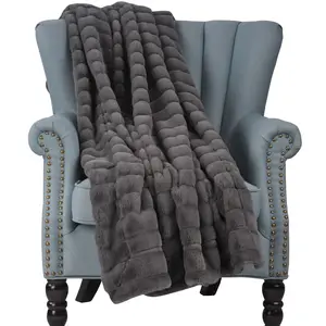 Cypress Linen Charcoal Gray 60 x 80 Super Soft Large Sherpa Blanket