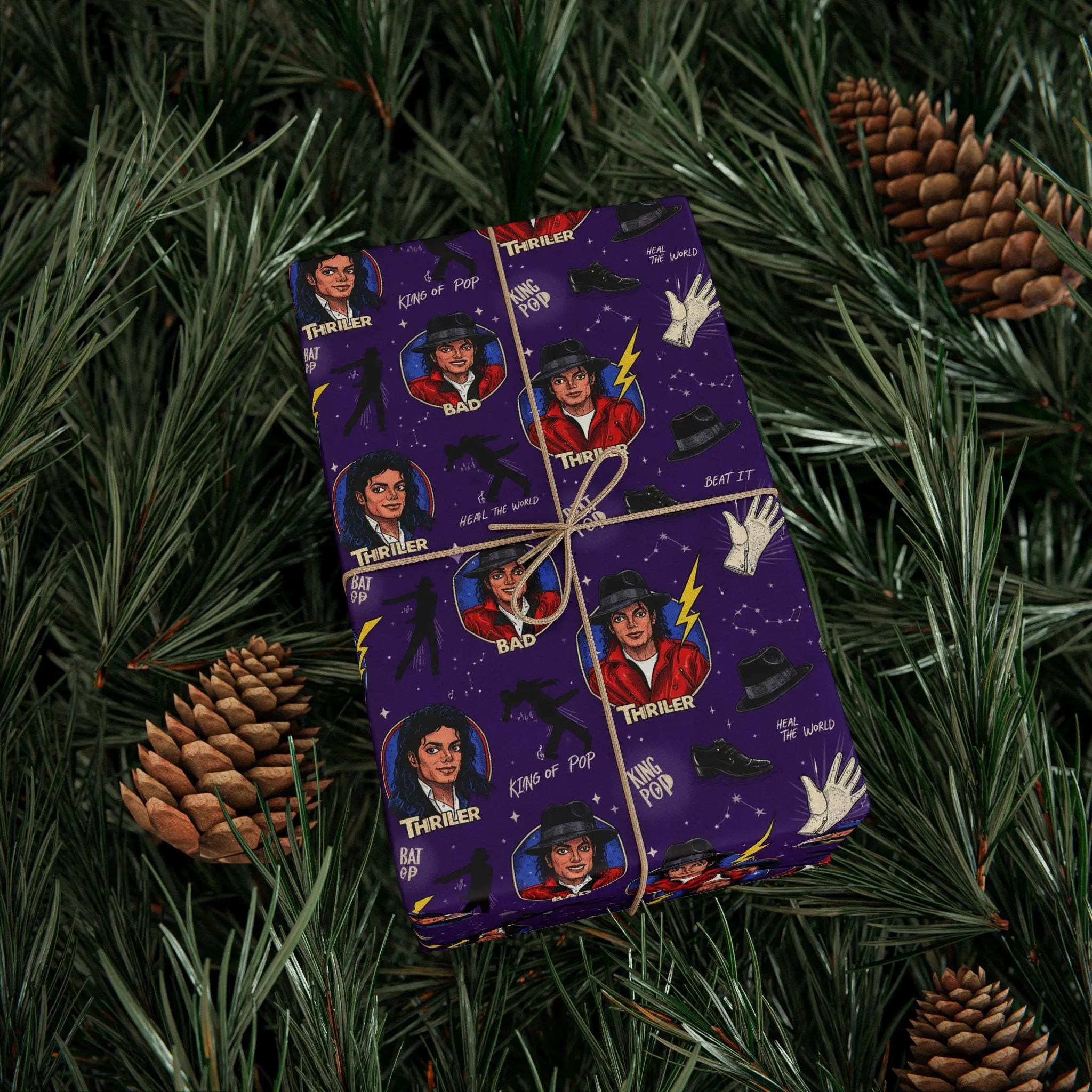 Michael Jackson Inspired Wrapping Paper, King of Pop Music Gift Wrap, Thriller Bad Era Birthday Paper, Pop Icon Gift Packaging for Fans
