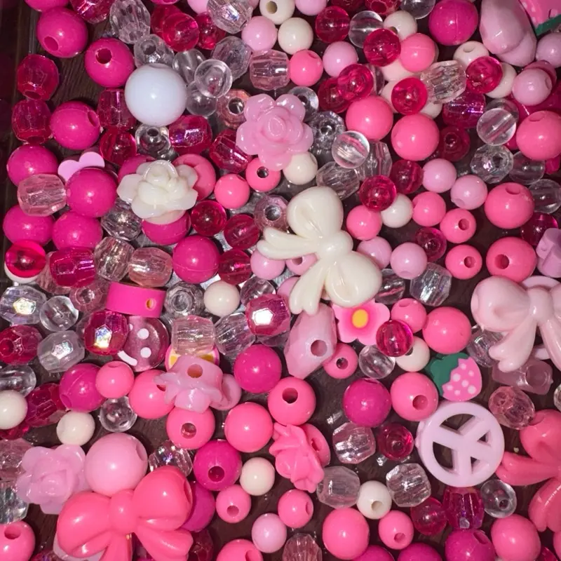 Blush Babe Pink Cream Bead Mix - Assorted Sizes & Shapes for Crafting & Jewelry Making