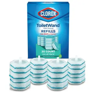 Clorox ToiletWand Disinfecting Refills | Disposable Toilet Cleaning Wand Heads | Rainforest Rush Scent | 20 Count