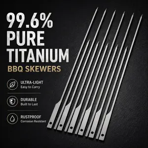 Pure Titanium Outdoor BBQ Skewers, Camping Tools, Grill Accessories, Durable and Lightweight, Perfect for Picnics and Barbecues