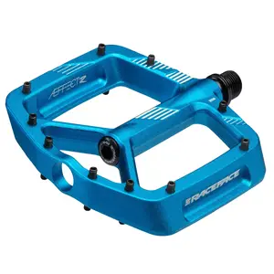 RaceFace Aeffect R Pedals Blue Mountain Bike Aluminum Set with Enhanced Traction 10 Pins per Side for Reliable Grip