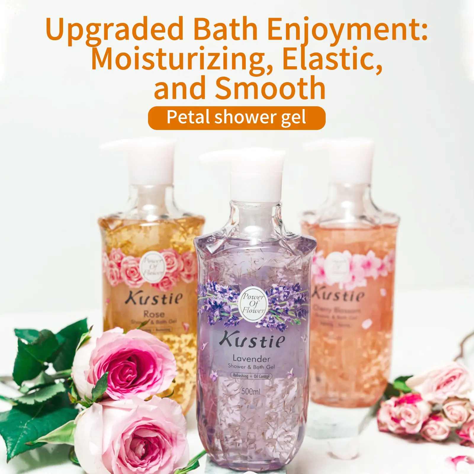 Kustie Flower Power - Flower Power Women's Shower Gel Kustie Flower Power Women's Shower Gel with Pump Gentle, Experience the Feeling of Skin The scent is rich and unctuous, with a distinctive top, middle and finish. Body Care Body Wash Skin Care Comfort