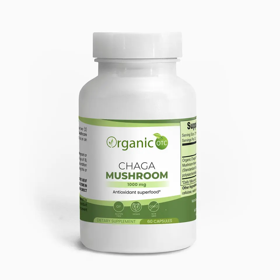 Organic Tc Chaga Mushroom Supplement 1000 mg - Edible Supplement for Healthcare and Dietary Use