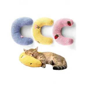 Pet U-Shaped Neck Pillow, 1 or 2 Piece Set for Cats and Dogs, Cervical Protection Support for Deep Sleep, Interactive Pet Bedding Accessory