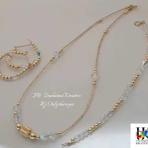 Gold-Filled Beaded Handmade Necklace Earrings and Bracelet Set - 14kt Gold-Filled Jewelry