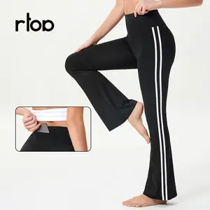 Rtop Women’s High-Waisted Yoga/Fitness Flare Pants — Micro Flare, Butt-Lifting Design, Suitable for Outdoor Wear low rise yoga pants scrunch sport legging tummy control
