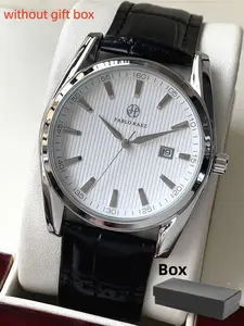 Men's Fashion Casual Business Sports Watch, Dial Calendar Display, Stainless Steel Case, PU Leather Strap, 50m Waterproof, Luxury Design