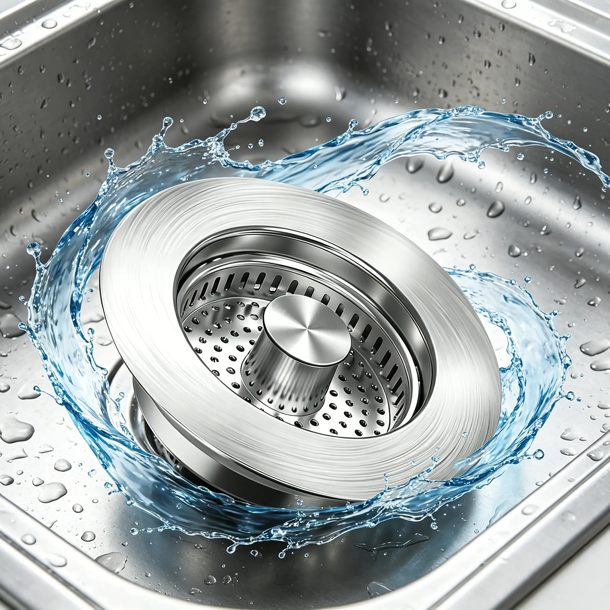 All Steel Kitchen Sink Guard Catcher Combo, Stainless Steel Sink Barrier All-Purpose Sink Pop-Up Core Drainer Stainless Steel Sink Outlet Sink Drain Guard 3-in-1, drain hole, detachable stainless steel filter basket