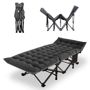 75" Heavy Duty Folding Bed Cot with 3.3 Inch 2 Sided Mattress, Rollaway Guest Bed, Outdoor Folding Bed with Carry Bag