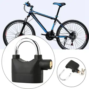 110 dB Alarm Hanging Padlock, Outdoor Stainless Steel Door Lock with Alarm and 3 Keys, High-Security Padlock for Garages, Fences and Storage Units, Heavy Duty Lock