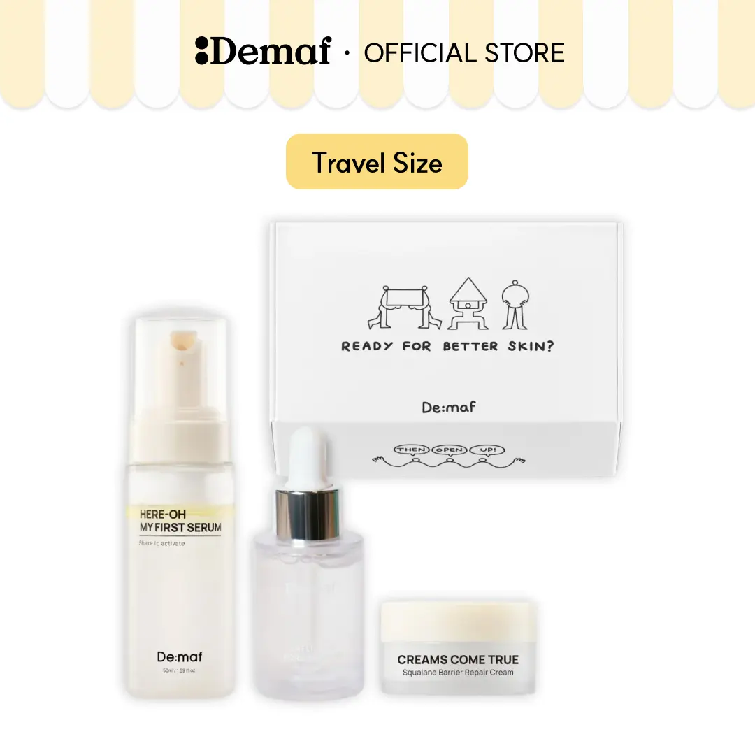 [De:maf Official] Skincare Gift Kit | 3-Step Skincare Set for Sensitive Skin & Barrier Care | Pore care | Soothing & Hydrating | Travel Size Skincare Gift Set for Mom & Women