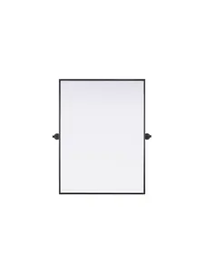 212 MAIN Amoura Rectangular Iron Pivot Home Decorative Mirror - 27x36 in, Black, Modern Pivot-Adjust Design, Room Decor for Kitchen/Bath Damp Areas