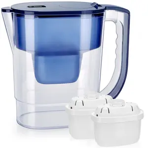 Alkaline Water Filter Pitcher - 3.8 Liters Improve PH, 2 Long Lasting  Included, , 7 Stage Filtration System to Purify, Blue