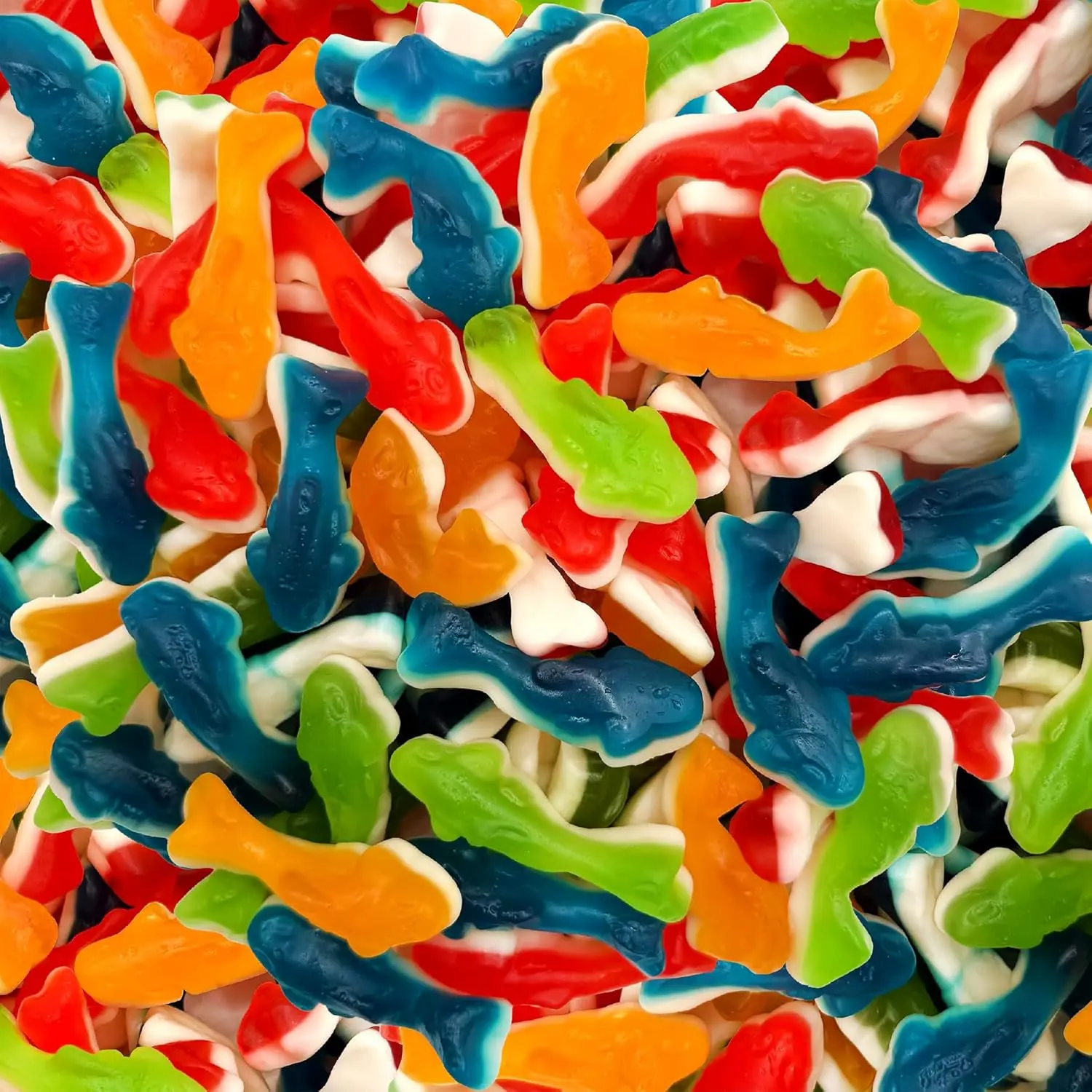 Gummy Sharks Candy Mix | 2 Pound Bag | Assorted Fruit Flavors Shark Gummies | Chewy Gummy Fish for Parties & Candy Buffets | Blue Raspberry, Lime, Lemon, Cherry