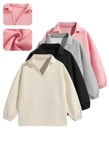 Cozy  Jacquard  V Neck Pullover for Women Oversized Loungewear Top Loose Fit Casual Comfy Sweatsuit for Daily Wear