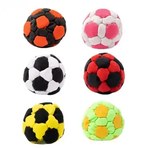 1/6Pcs Y2K Soft Fleece Plush Soccer Footbag Set, Portable Leisure Play Balls for Summer Beach Camping Party Outdoor Activities