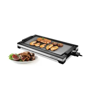 1800W Nonstick Grill & Griddle ,2-In-1 Smokeless Indoor Electric BBQ Grill - Portable Electric Barbecue , 23.5" X 12.5" X 3.2" Fast Heat Up BBQ Grill, Nonstick Cooking Plate, Temperature Control,