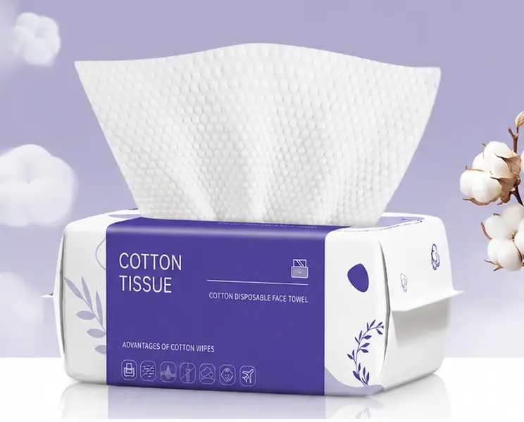 Disposable Face Towels 100 Count | Soft Cotton Dry Wipes, Facial Cloths & Towelettes for Washing, Drying, Cleansing, Skincare and Makeup Removal