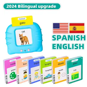 2024 Buy More Save 20% Bilingual English & Spanish Flash Cards for Toddlers, Buy More Save More,Audible Toys Learning Spanish for Kids Adults, Speech Therapy Toys, Educational Learning Talking Flash Cards 510 Sight Words-Blue