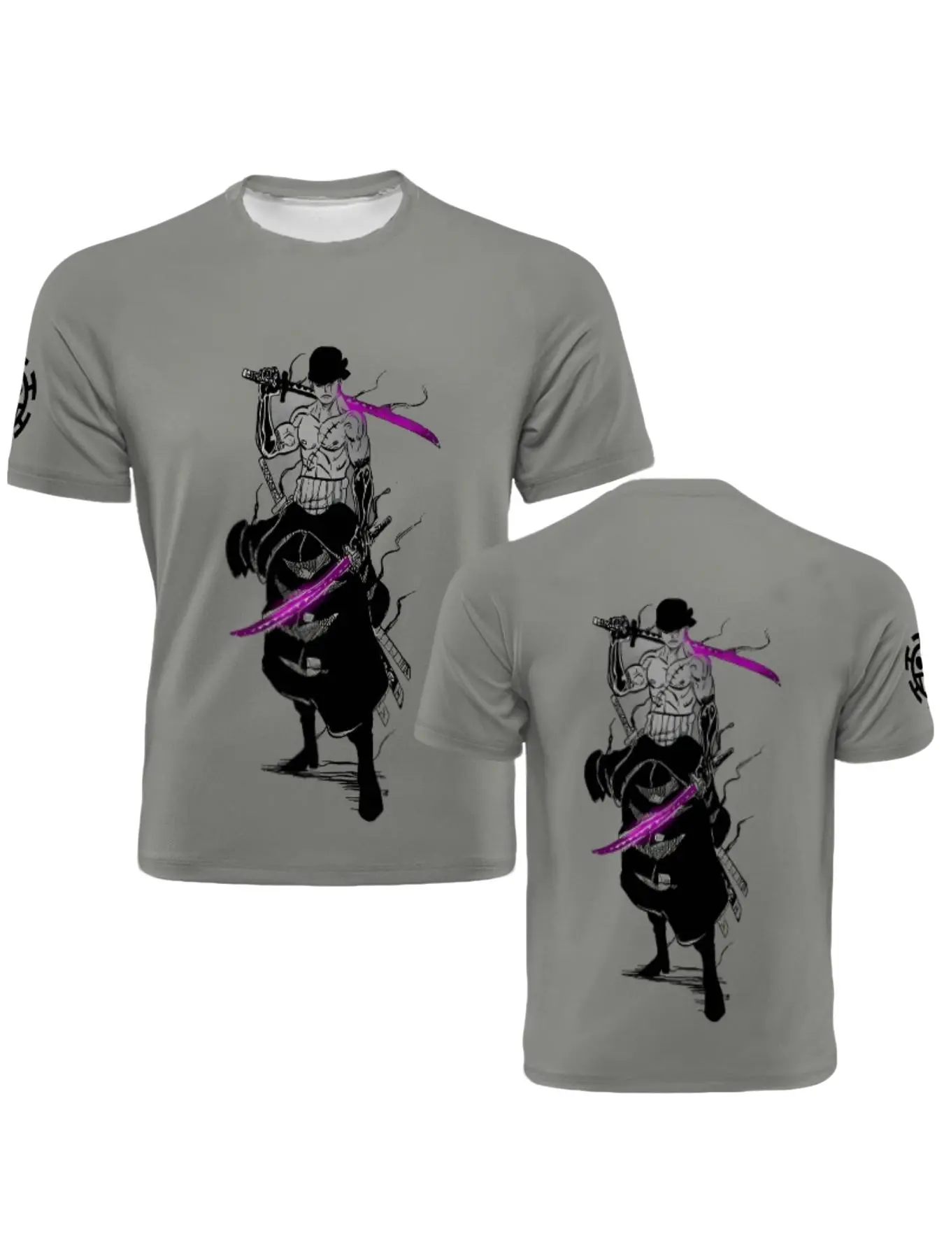 ONE PIECE Japan Anime Roronoa Zoro Men's Printed T-Shirt, Menswear, Streetwear, Casual Streetwear Top, Casual Summer Clothing, The new men's T-shirt for the summer of 2026 features street fashion casual comfort breathability and 3D pattern printing