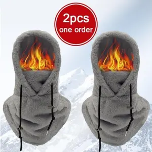 Must-Have 2-Pack Winter Face Mask Unisex Hooded Balaclava Fleece Lined Full Head & Neck Protection for Skiing Snowboarding & Extreme Cold Weather