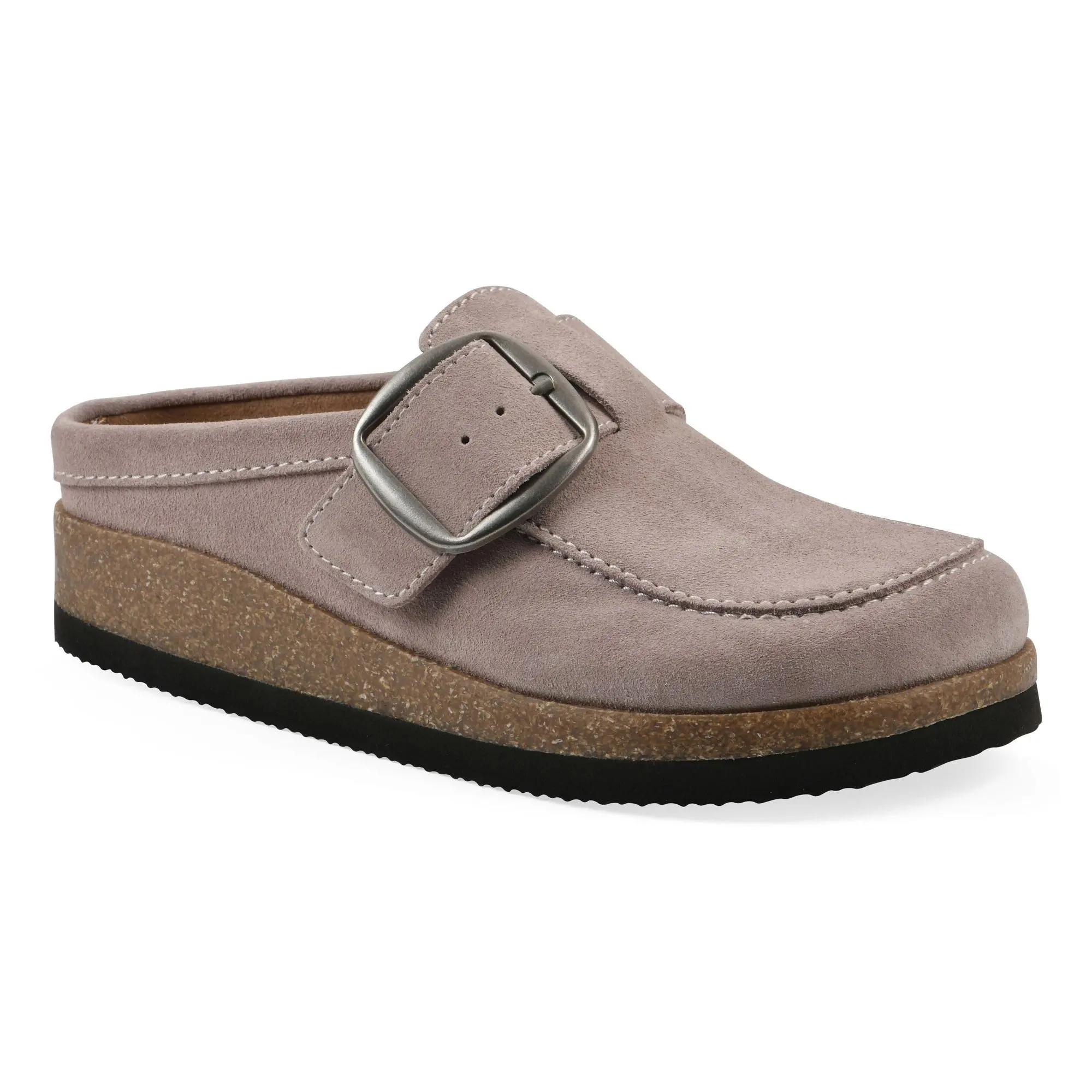 White Mountain Leather Buckle Clogs - Bueno