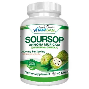 Soursop GRAVIOLA EXTRACT 2000 mg 45days Guanabana Annona Antioxidant 90 capsules Healthcare Supplement Vitamin Fitness