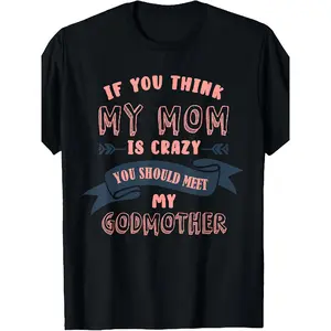 [100% Cotton] 100% Cotton 'S & 'S Short Matching T-Shirt for Godmother And Goddaughter with a Humorous Design