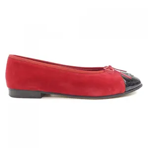 Pre-owned CHANEL Others Small Leather Goods Velvet Patented Calfskin Flat Shoes