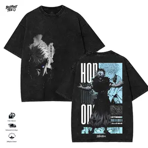 Gojo JJK Honored One Unisex Heavyweight Cotton Tee - Oversized Acid Wash Streetwear T-Shirt, Anime Streewear Fan Merch