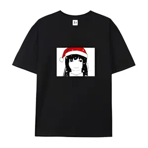 Anime Santa Hat Graphic T-Shirt | Trendy Christmas Streetwear Tee | Soft Cotton Unisex Top | Aesthetic Holiday Outfit | Oversized Casual Wear | Comfortable & Breathable | Perfect Gift for Anime Fans versatile summer t shirt Uncle The Man T-Shirt tiktoksho