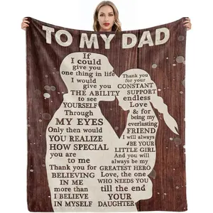 Gifts for Dad from Daughter to My Dad Flannel Blanket Best Gift for Fathers Day Birthday Christmas Valentines Day Bday Present Idea for Father Husband Men Him Healing Thoughts Throw Blanket