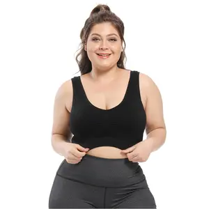 Plus Size Sports Bras for Women Seamless Bra with Pads Big Size Bralette Push Up Brassiere Bra Vest