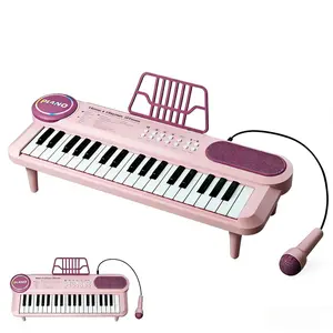 Children's Piano 37-key Electronic Musical Instrument Toy with Microphone & USB Charging Port Interactive Music Educational Gift for Kids