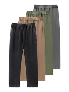 CCCMAI Men's Regular Fit Solid Drawstring Waist Sweatpants, Casual Pocket Design Pants for Fall Winter, Men's Trousers for Daily Wear Menswear