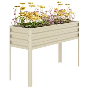 32 Inch Tall Galvanized Raised Garden Bed with Legs – Large Self-Watering Metal Planter Box, Built-In Water Reservoir – Sturdy for Vegetables, Flowers, Herbs – Outdoor Patio, Backyard