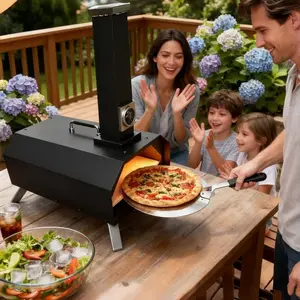 Karinear Portable Pizza Oven Outdoor,700°F Bake Neapolitan Pizza in 90s,Portable Outdoor Pizza Grill Stove with Built-in Thermometer,Ideal for Outdoor Camping Backyard Patio Garden & Party ,Christmas gift.