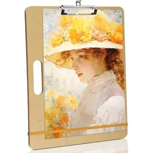 13" x 17" Sketch Drawing Board, Art Board with Handle, Sturdy Clip and Rubber Band, Portable Artist Clipboard Easel for Adults, Classroom, Studio Drafting, Watercolor, Painting Supplies Stuff