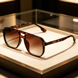 Retro Double Beam Square Glasses - Bohemian Style Vintage Classic Fashion Eyewear, Stylish Optical Frames, Premium Designer Pieces, Ideal for Daily Outdoor Activities, Casual Outings