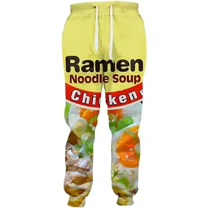 3D Ramen Chicken Noodle Soup Beef Pant  Funny Trousers Men Women Cotton Novelty Pants