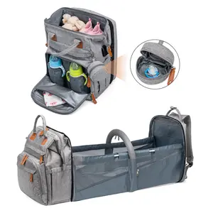 Kabaqoo Upgraded Diaper Bag Backpack with Multifunctional Diaper Changing Station , Large Capacity Travel for Mom Dad with Insulated Pocket & Strap SpringStatements