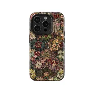 Vintage Dark Flowers TPU Smartphone Case - Protector with Heat Sublimation Full Print, 2-Layer Shockproof Casing, Non-Yellowing Cover, Cottagecore Aesthetic Gift for iPhone Mobile Phone Accessories