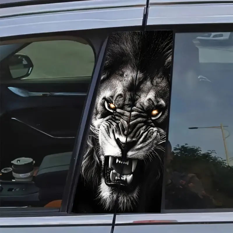 Tt024 Roaring Lion Vinyl Car Sticker, Sticker for Cars, Self-Adhesive Scratch-Resistant, Easy to Apply on B Pillar, Door, Smooth Surfaces, Durable High-Quality Decal, Car Decals