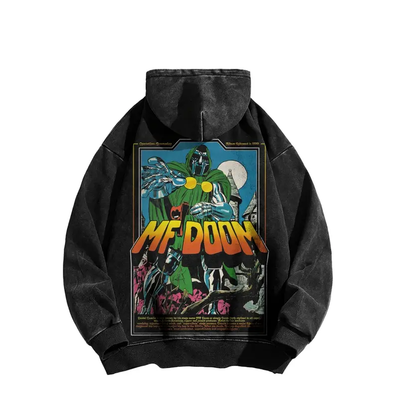 Acid Wash Hoodie, 90s hip-hop street style hoodie, Long Sleeve Cotton Unisex Vintage Hoodie