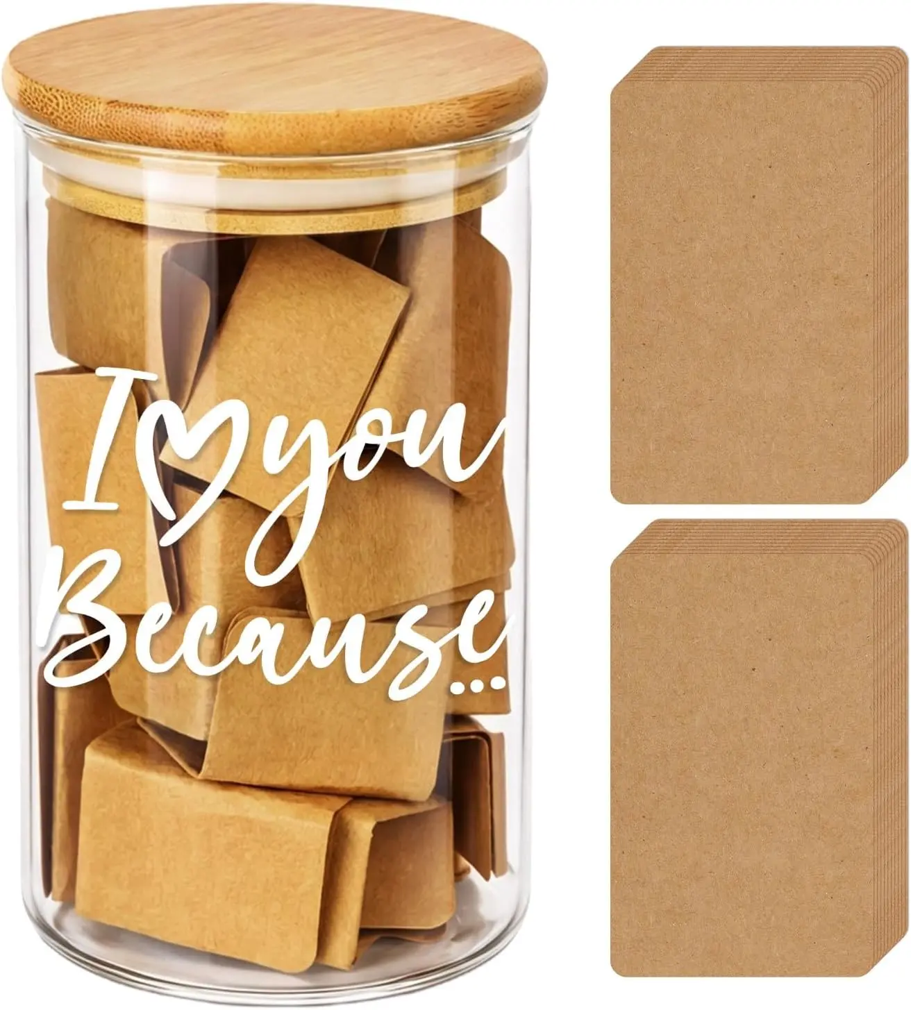 Reasons Why I Love You Jar 100 Love Notes for Him Her Memory Jar with Note Cards Cute Bf Gift Ideas Things for Date Night, Valentines Day, Birthday Message in A Bottle Kit Stuff for Bf Gf Boyfriend