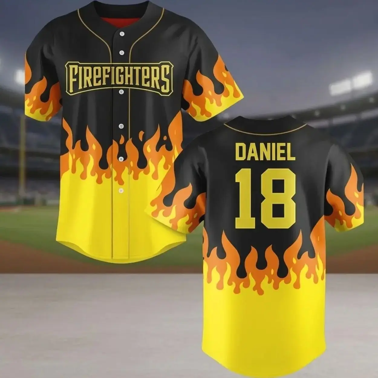 Men’s Baseball Jersey Shirt, the FirefightersBanana Ball Baseball Jersey, Casual Game Day Outfit #baseballjersey